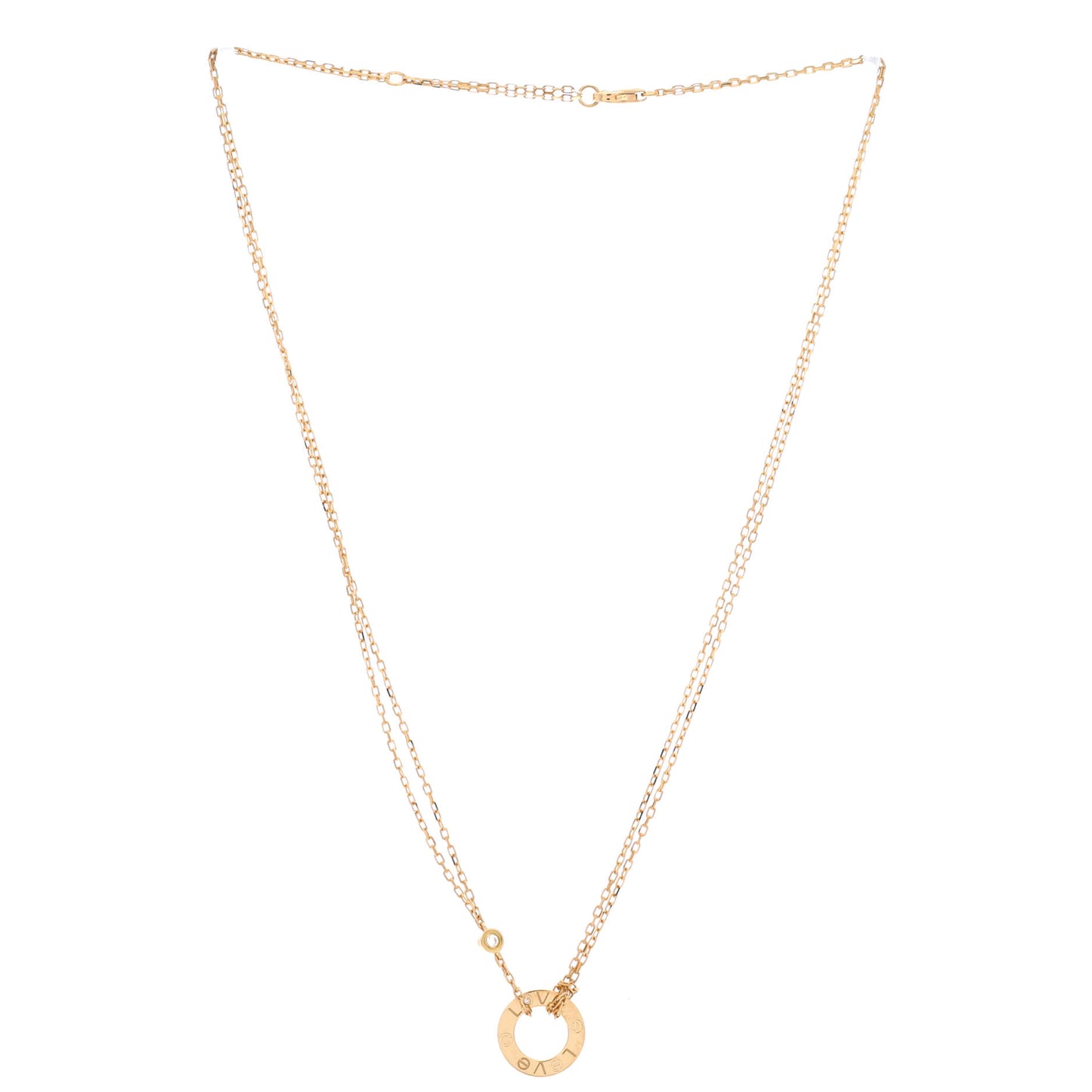 Cartier 2-Diamond Love Pendant Necklace in 18K Yellow Gold and Diamonds