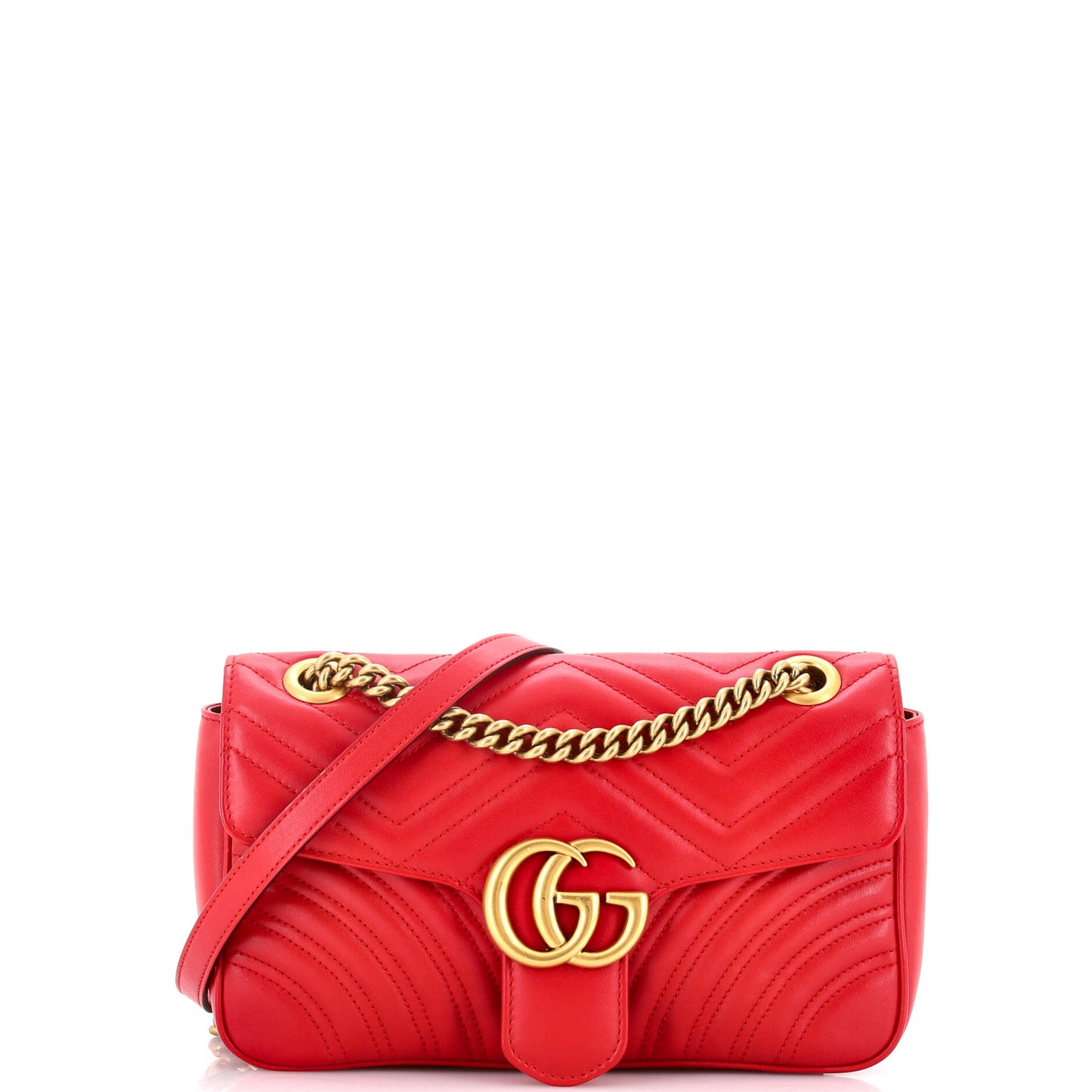 Gucci GG Marmont small flap bag in matelassé leather