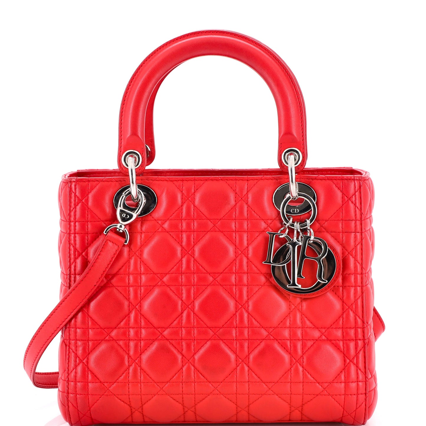 Christian Dior Lady Dior Cannage Quilted Lambskin Medium Bag
