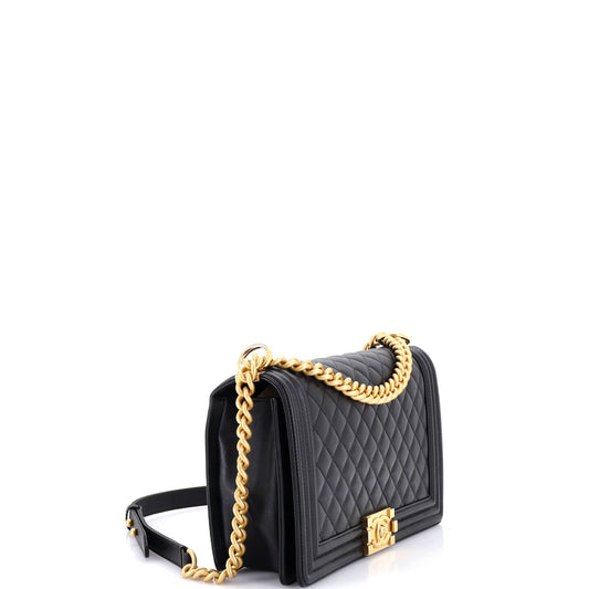Chanel Boy Flap Bag, Quilted Calfskin, New Medium