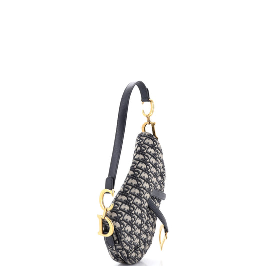 Christian Dior Saddle Handbag, Oblique Canvas, Medium