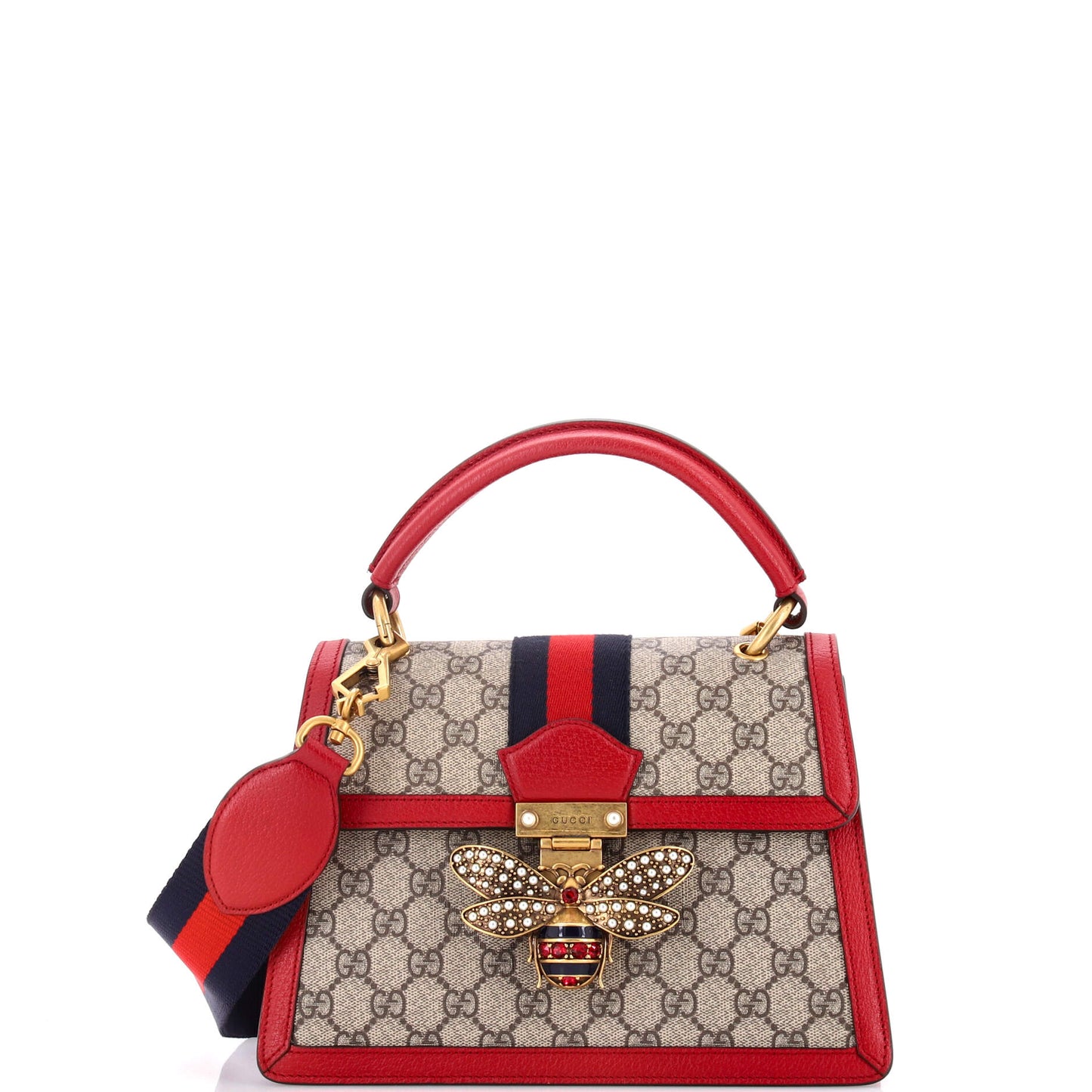Gucci Queen Margaret Top Handle Bag in GG Coated Canvas and Leather, Small
