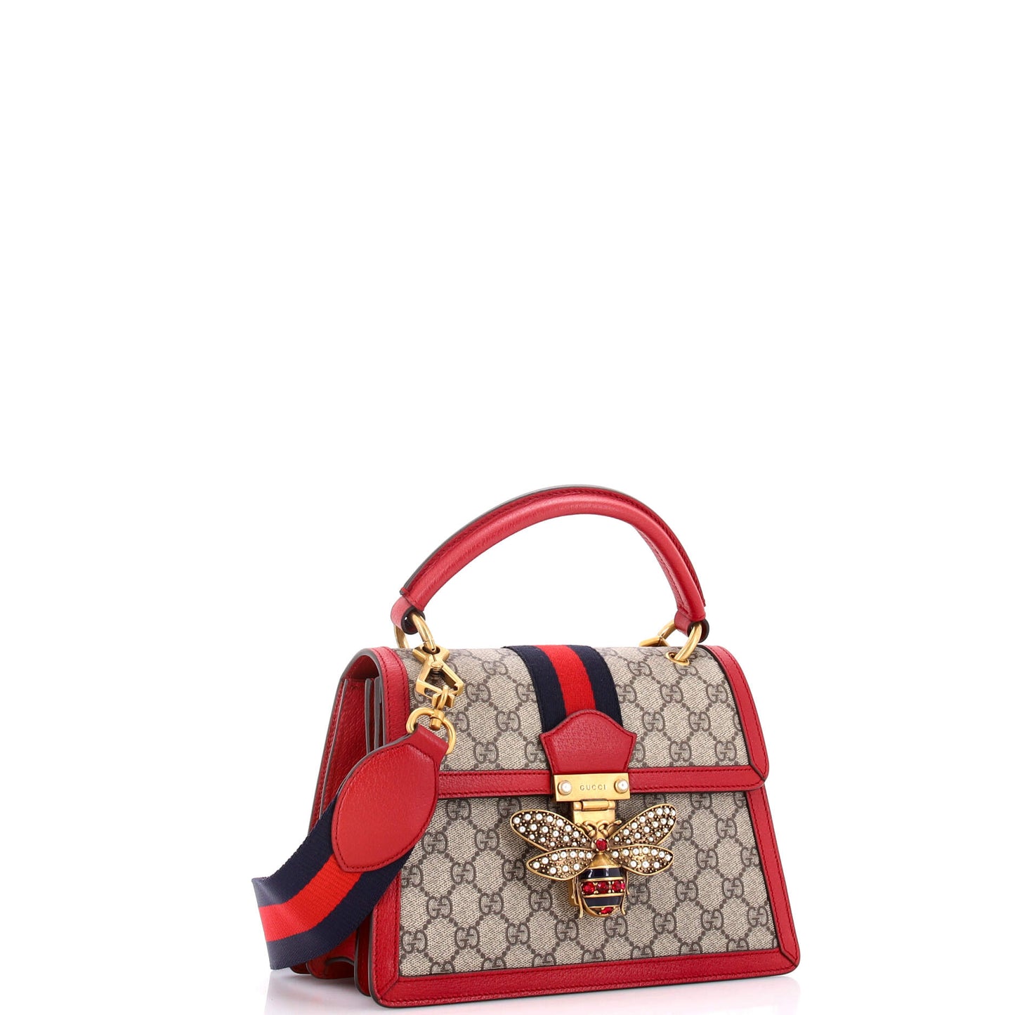 Gucci Queen Margaret Top Handle Bag in GG Coated Canvas and Leather, Small