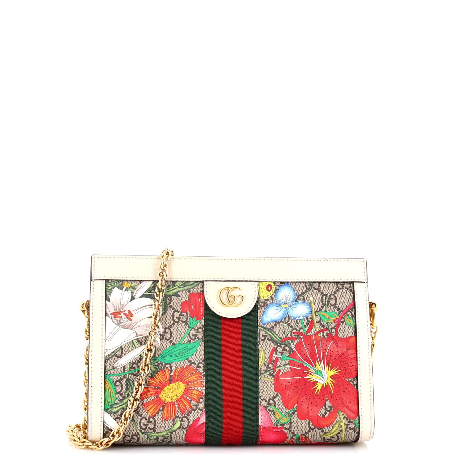 Gucci Ophidia Flora GG Coated Canvas Small Chain Shoulder Bag
