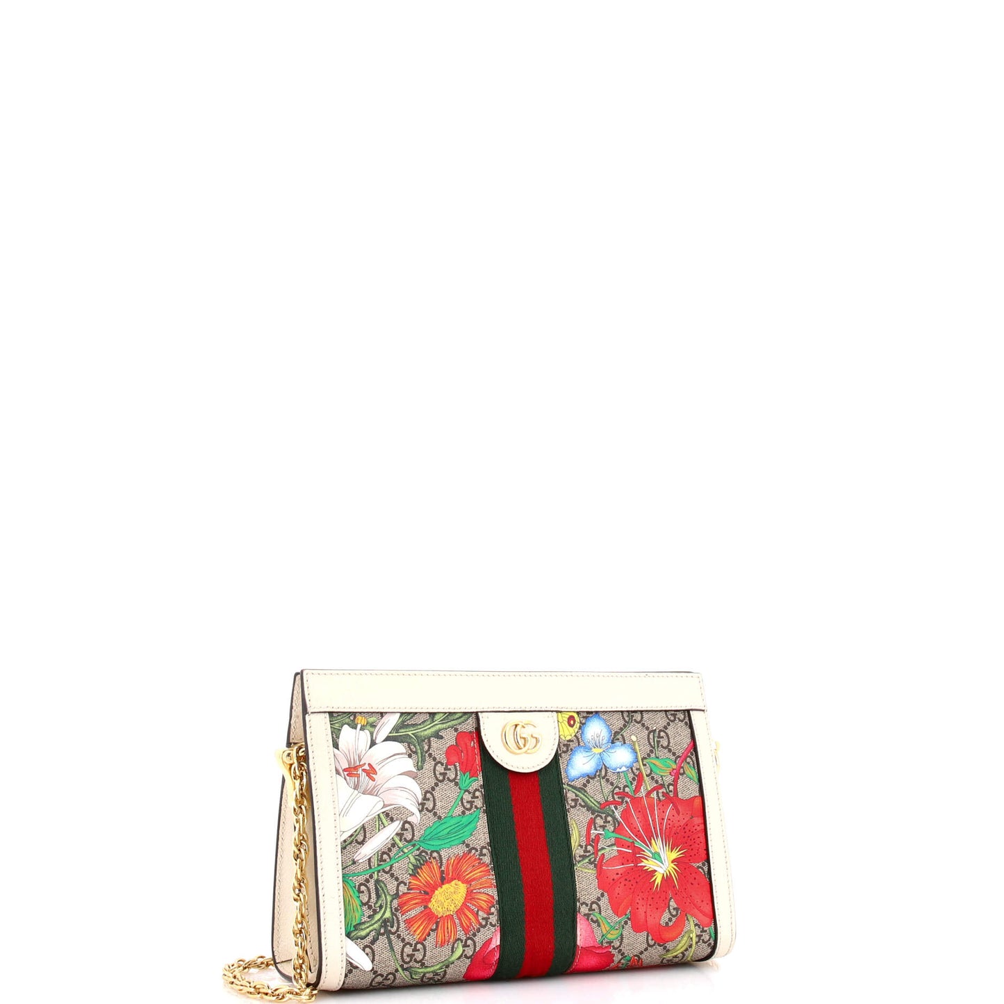 Gucci Ophidia Flora GG Coated Canvas Small Chain Shoulder Bag