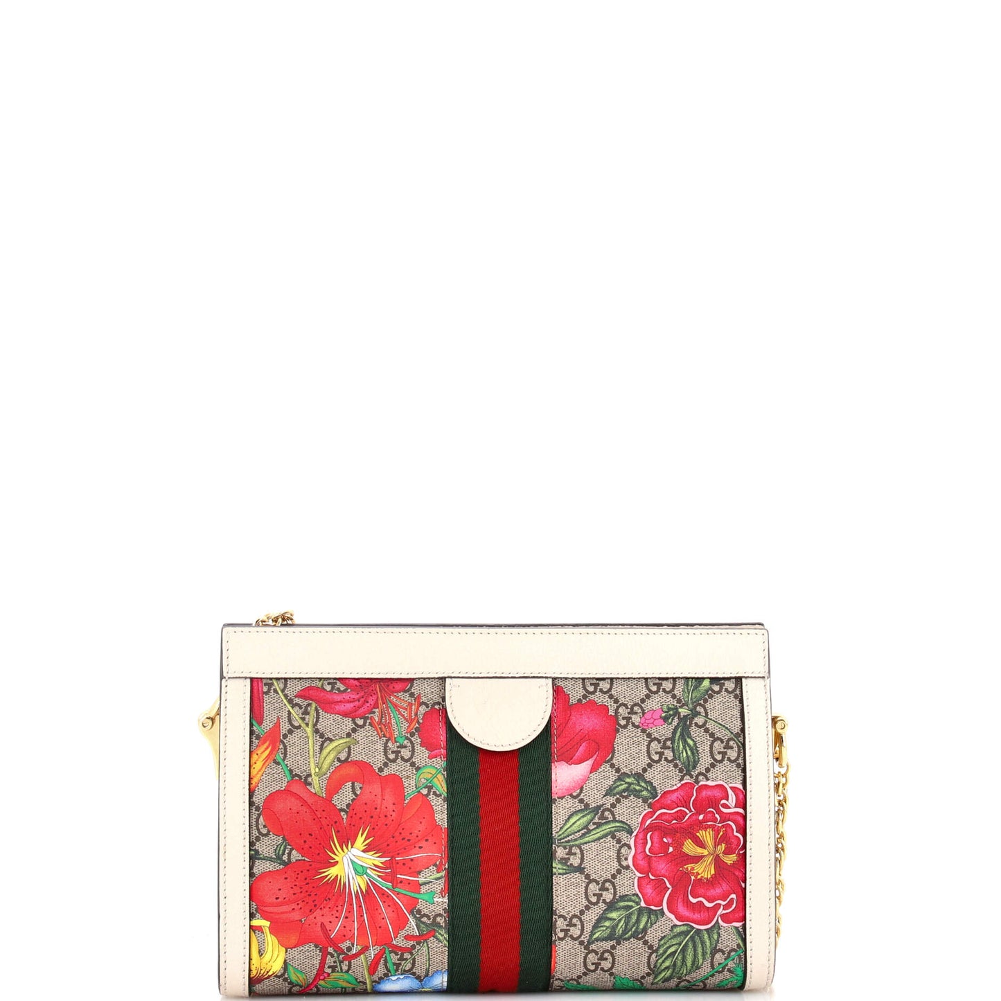 Gucci Ophidia Flora GG Coated Canvas Small Chain Shoulder Bag