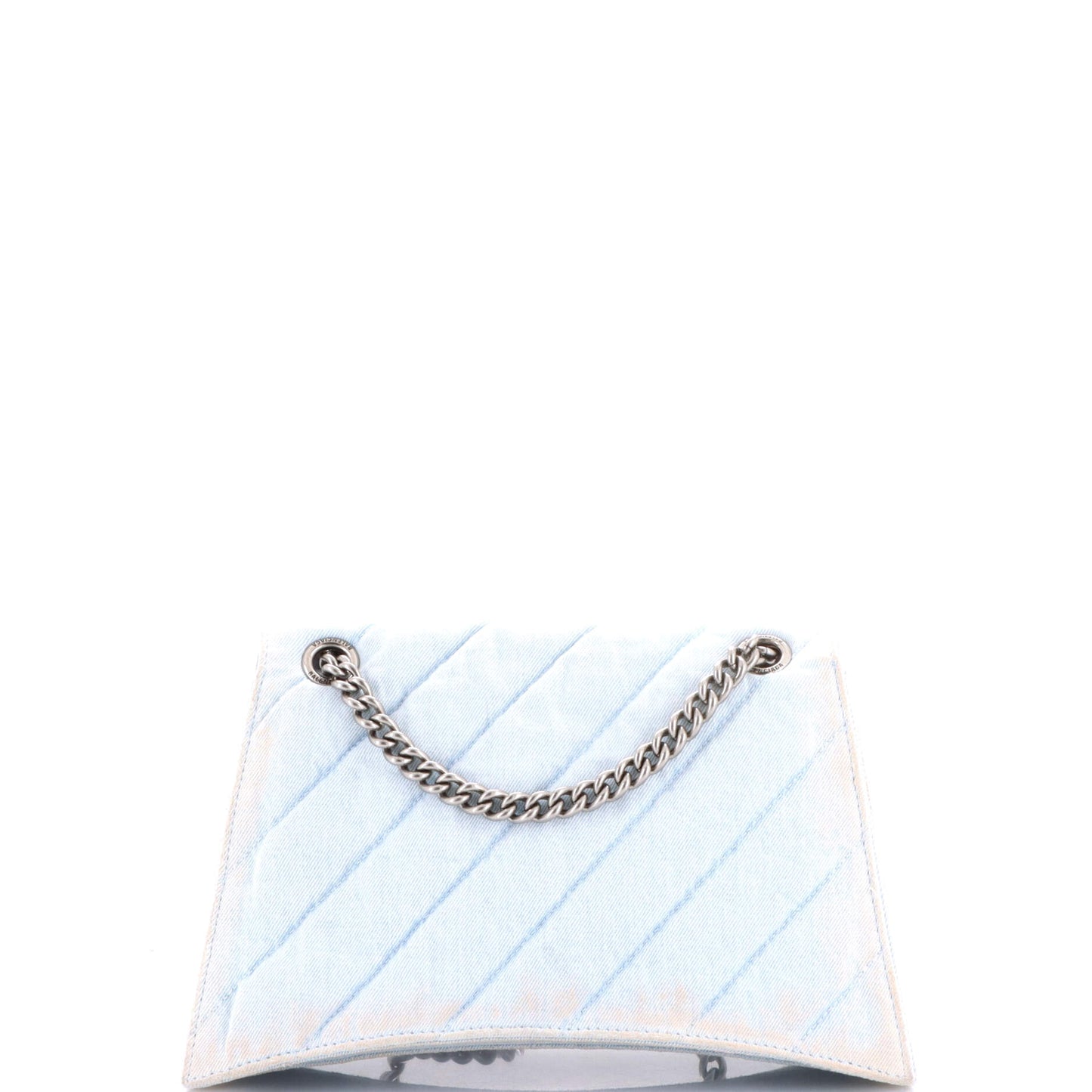 Balenciaga Crushed Chain Flap Bag in Quilted Denim, Medium