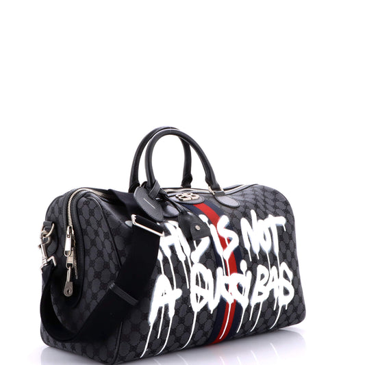 Balenciaga x Gucci The Hacker Project Graffiti BB Canvas Medium Duffle Bag