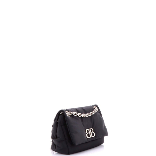 Balenciaga Monaco Chain Flap Nylon Mini Shoulder Bag