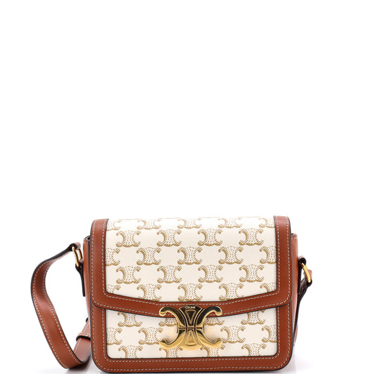 Celine Triomphe shoulder bag in coated canvas, Teen