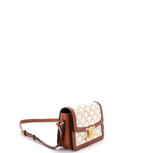 Celine Triomphe shoulder bag in coated canvas, Teen