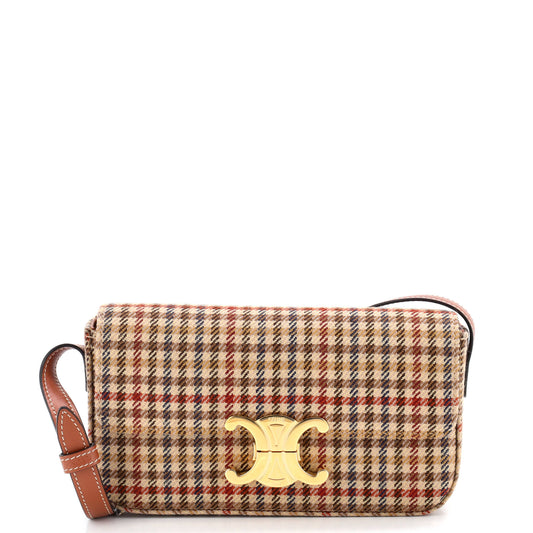 Celine Triomphe East West Shoulder Bag in Tweed