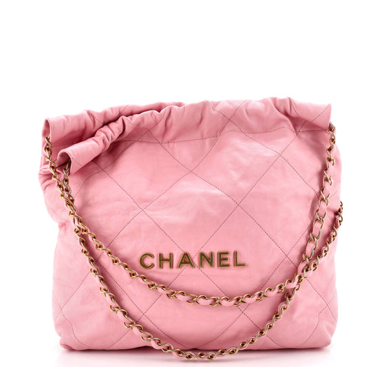 Chanel 22 Chain Hobo Bag in Quilted Calfskin, Small