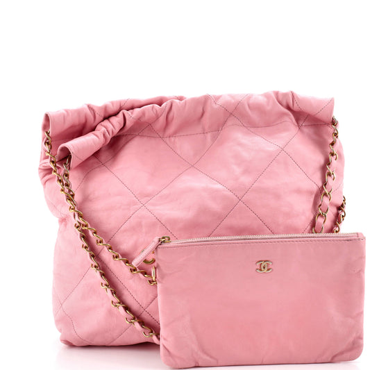 Chanel 22 Chain Hobo Bag in Quilted Calfskin, Small