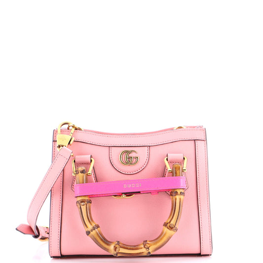 Gucci Diana NM Bamboo Handle Tote Bag in Leather, Mini