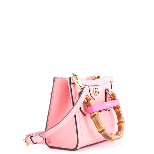 Gucci Diana NM Bamboo Handle Tote Bag in Leather, Mini