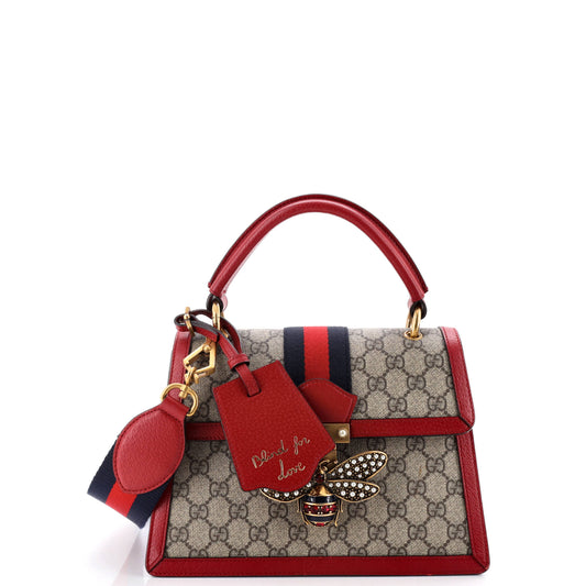 Gucci Queen Margaret Top Handle Bag in GG Coated Canvas and Leather, Small