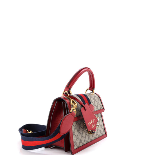 Gucci Queen Margaret Top Handle Bag in GG Coated Canvas and Leather, Small