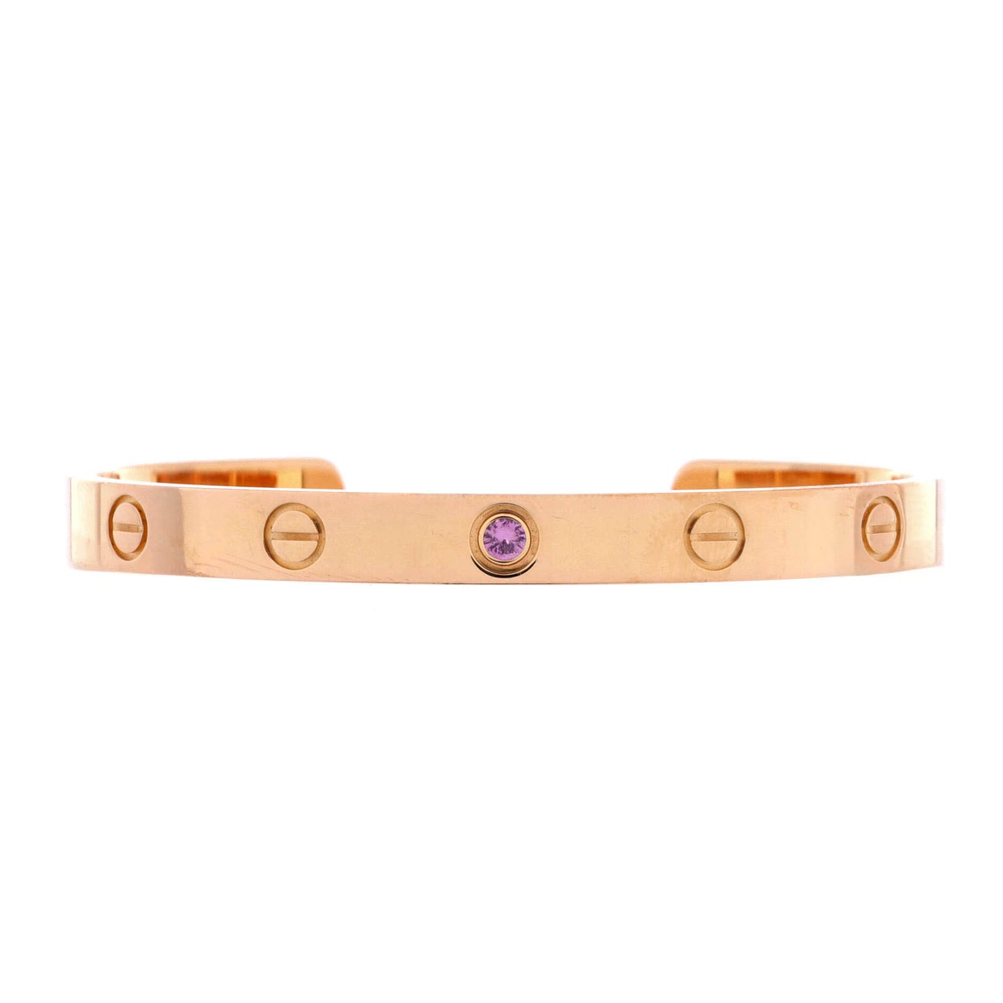 Cartier Love Cuff Bracelet in 18K Rose Gold with Pink Sapphires