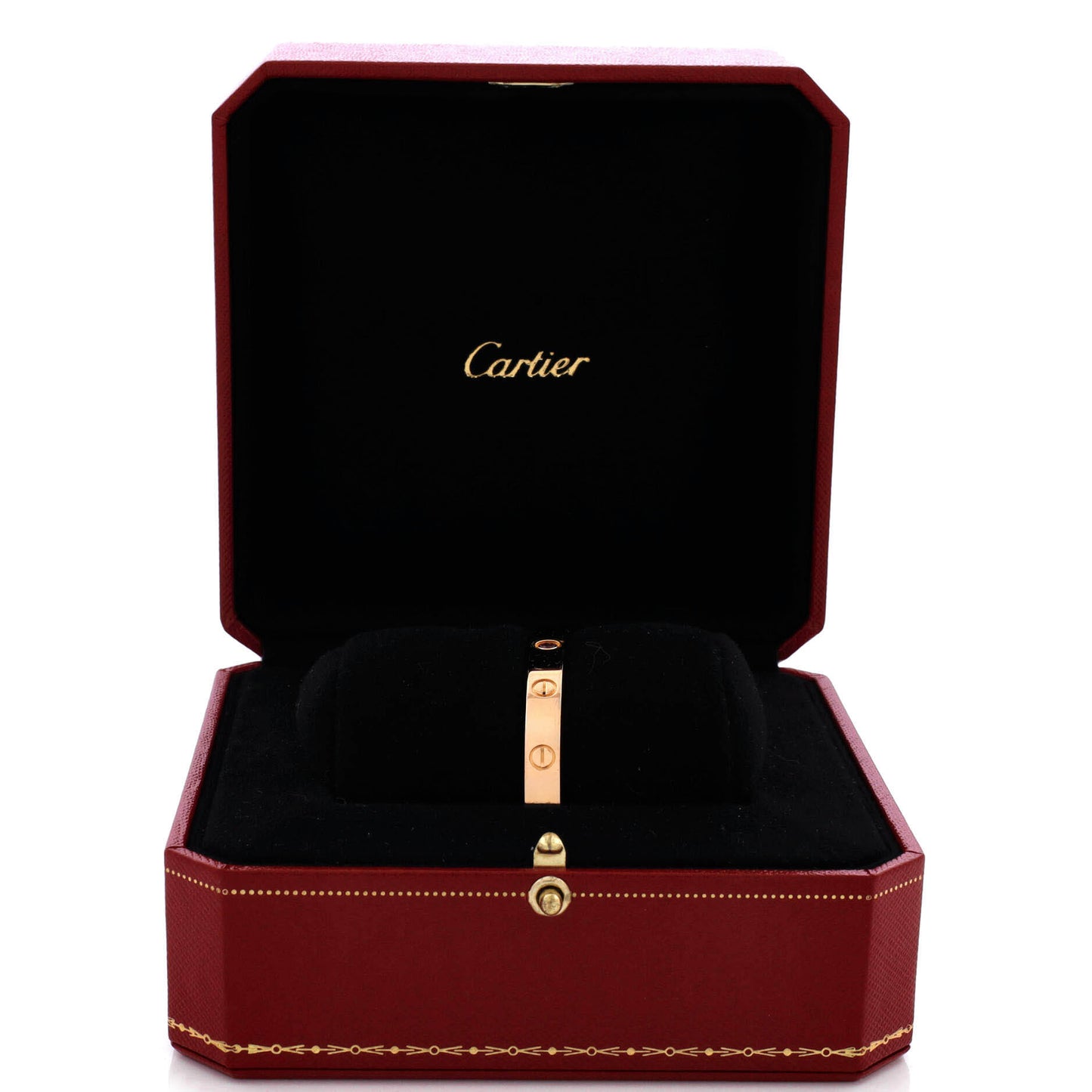 Cartier Love Cuff Bracelet in 18K Rose Gold with Pink Sapphires