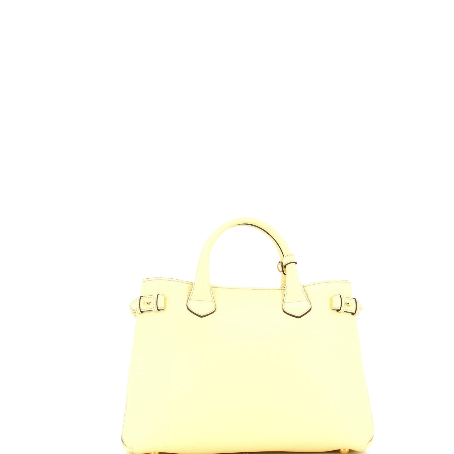 Burberry Banner Tote in Leather and House Check Canvas, Medium