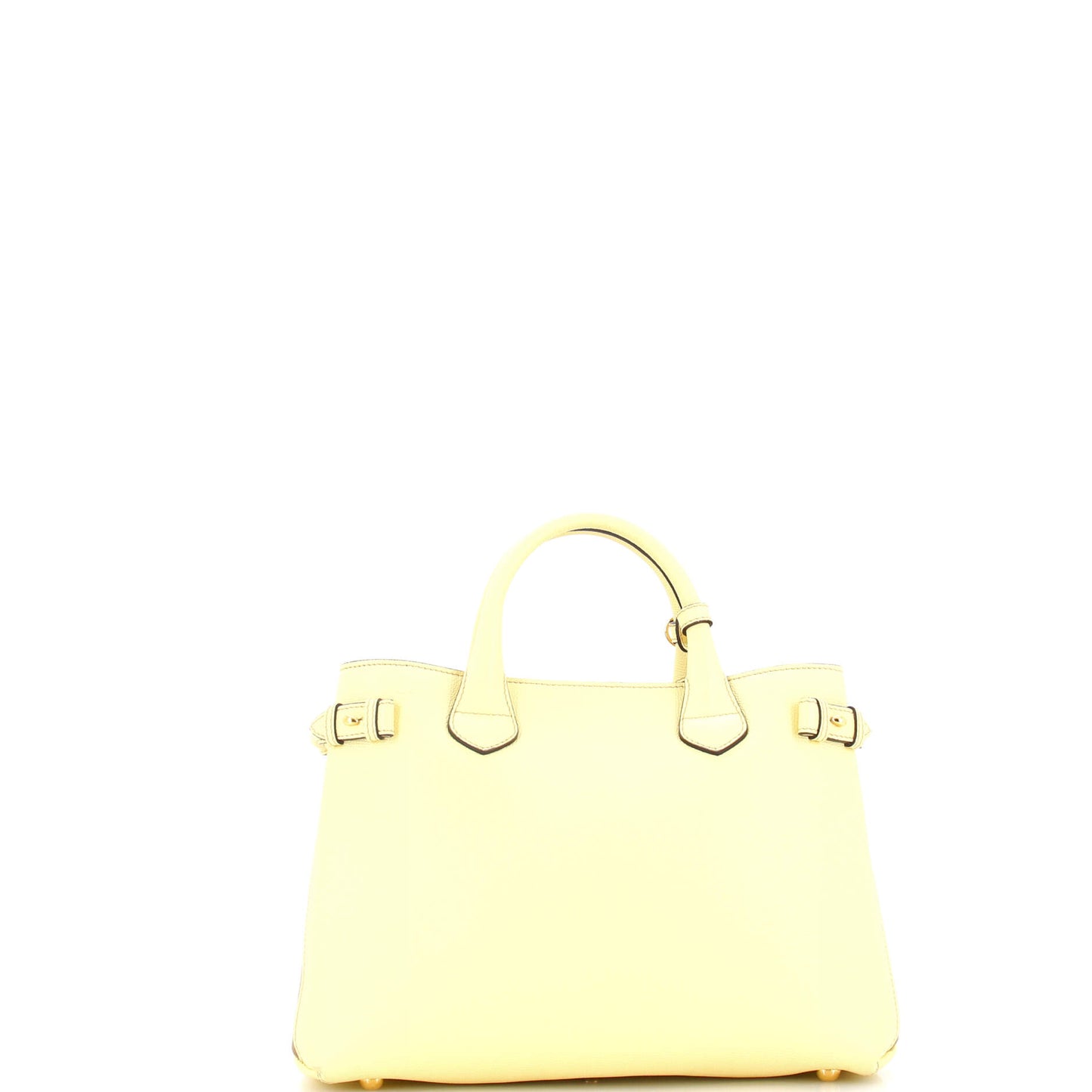Burberry Banner Tote in Leather and House Check Canvas, Medium