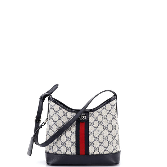 Gucci Ophidia Open Bucket Bag in GG Coated Canvas and Leather, Small