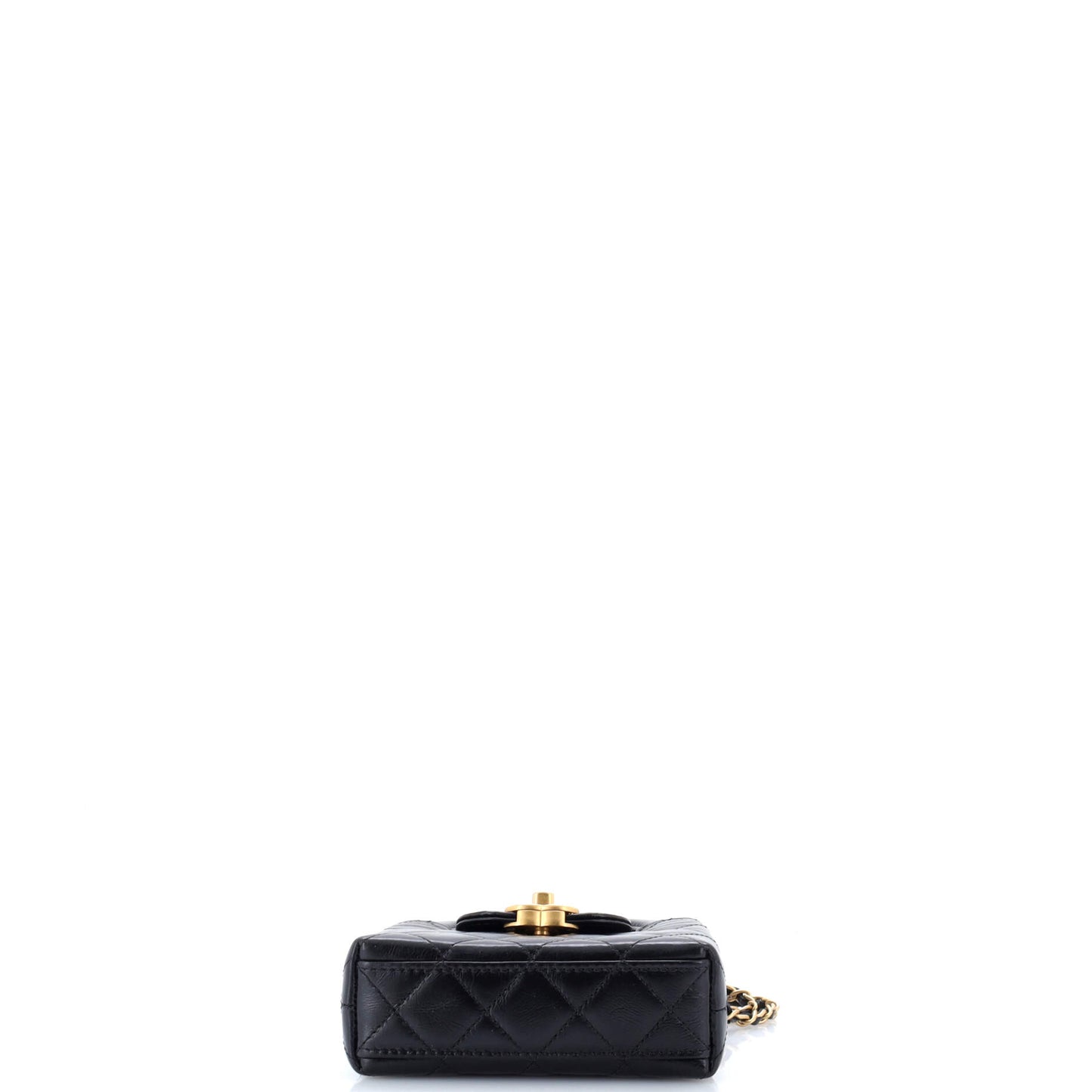 Chanel Kelly Top Handle Shopping Bag in Quilted Shiny Aged Calfskin Nano