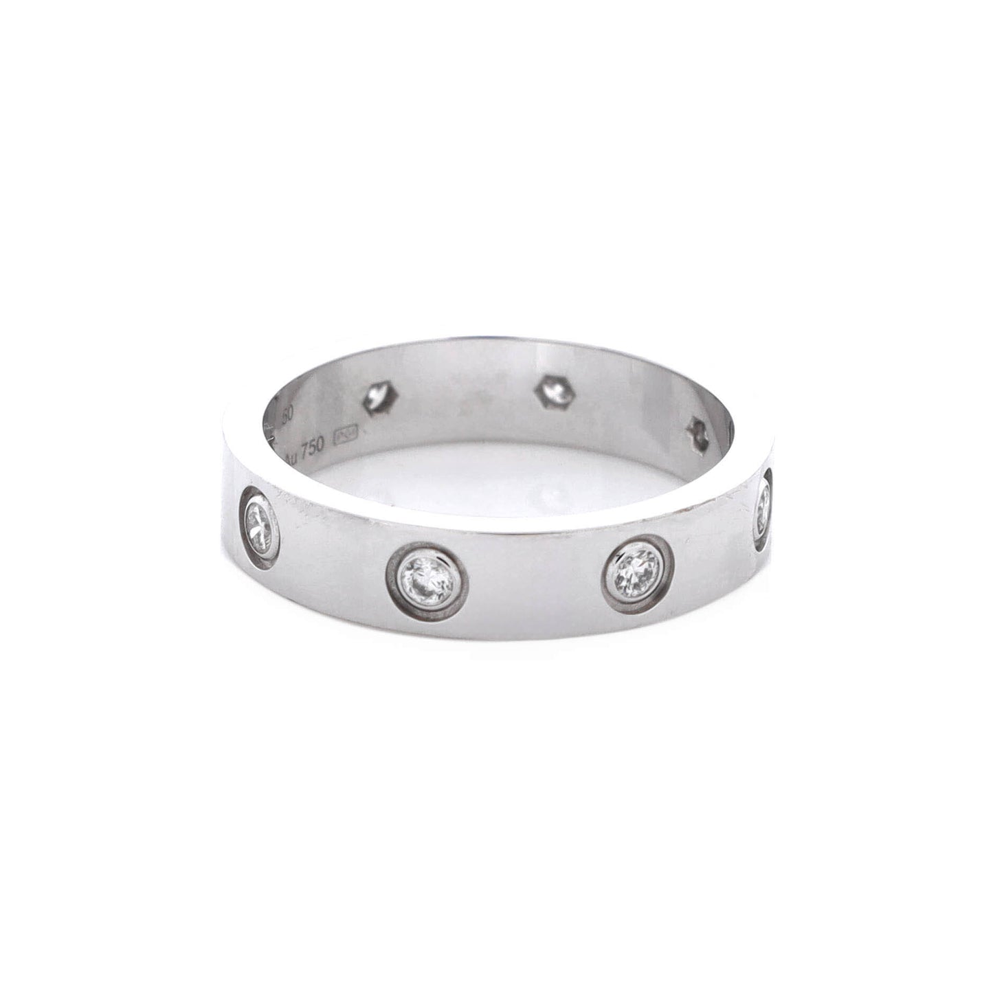 Cartier Love Wedding Band 8 Diamond Ring in 18K White Gold (with Diamonds)