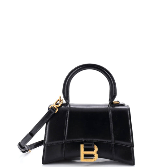 Balenciaga Hourglass Small Leather Top Handle Bag