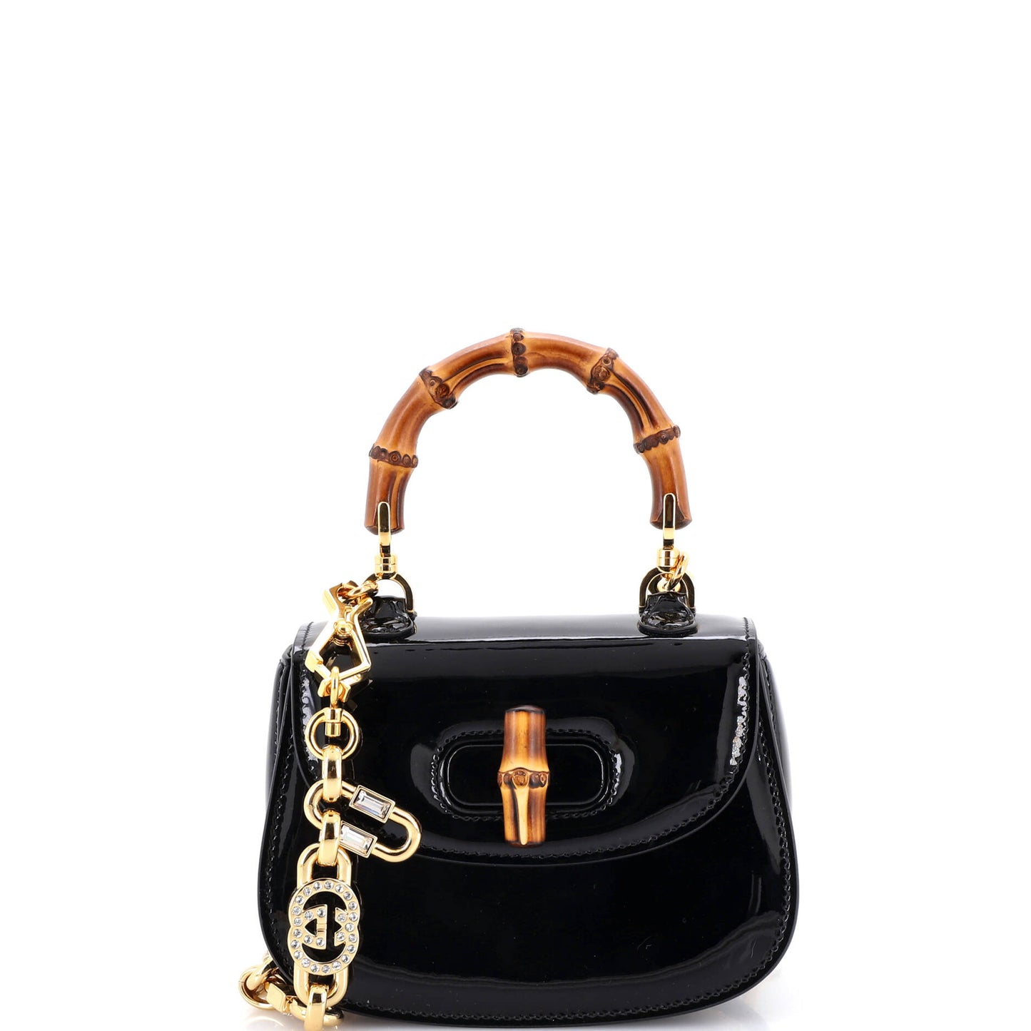 Gucci Bamboo 1947 Patent Mini Top Handle Bag