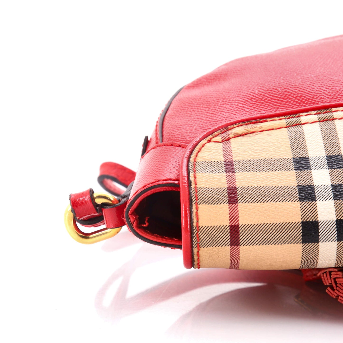 Burberry Maydown Crossbody Bag in Haymarket Coated Canvas and Leather, Small