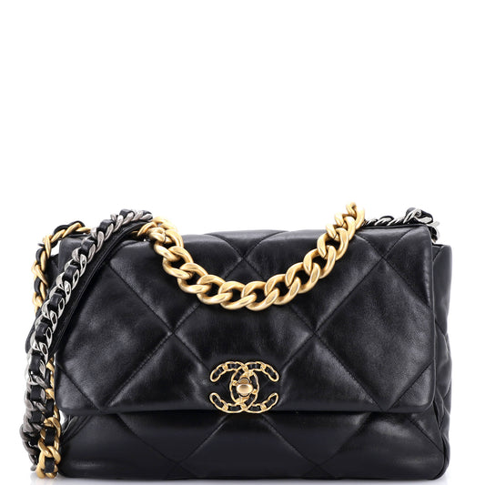 Chanel 19 Large Quilted Leather Flap Bag