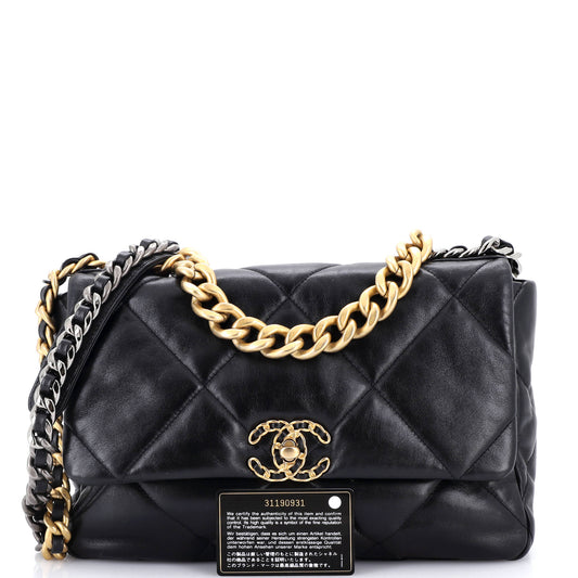 Chanel 19 Large Quilted Leather Flap Bag