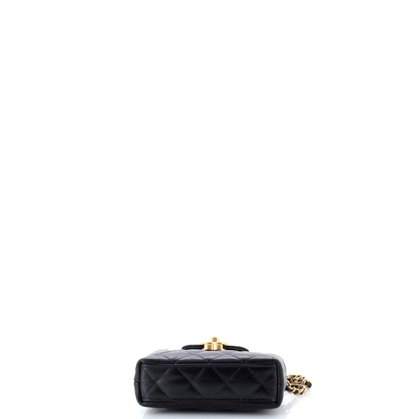 Chanel Kelly Top Handle Shopping Bag in Quilted Shiny Aged Calfskin Nano