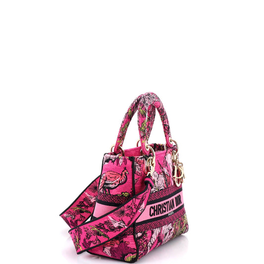 Christian Dior Lady D-Lite Bag, Medium, Embroidered Canvas