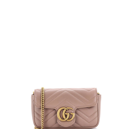 Gucci GG Marmont Flap Bag in Matelasse Leather Super Mini