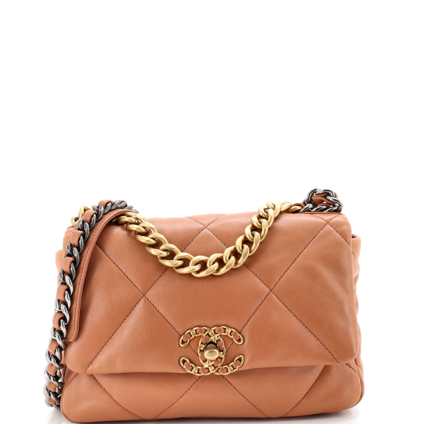 Chanel 19 flap bag in quilted leather, medium