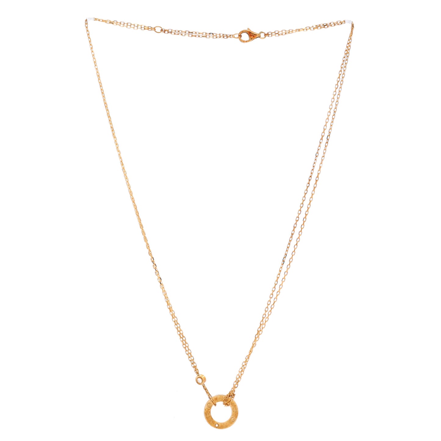 Cartier 2-Diamond Love Pendant Necklace in 18K Yellow Gold and Diamonds