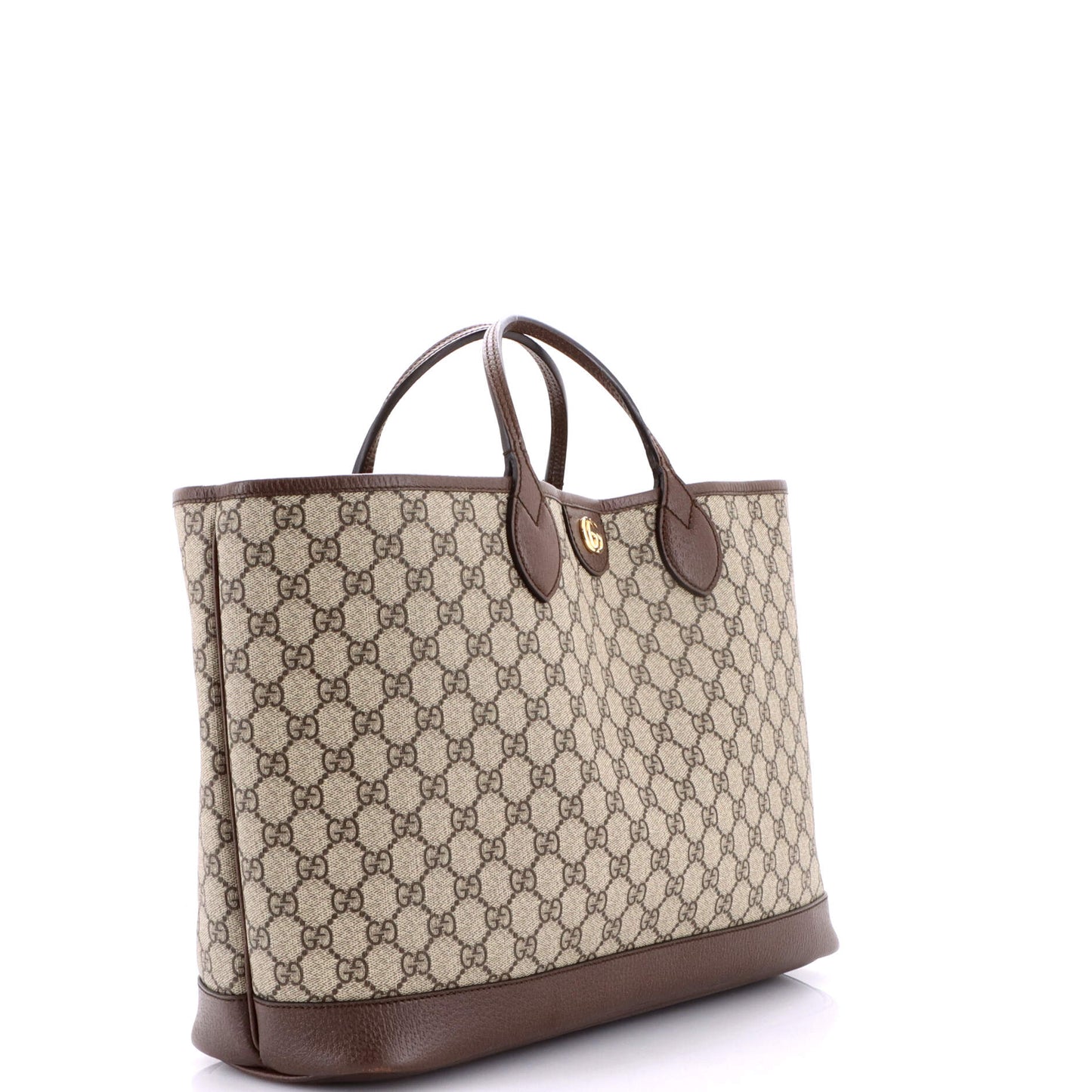 Gucci Ophidia Top Handle Shopping Tote in GG Coated Canvas and Leather, Medium