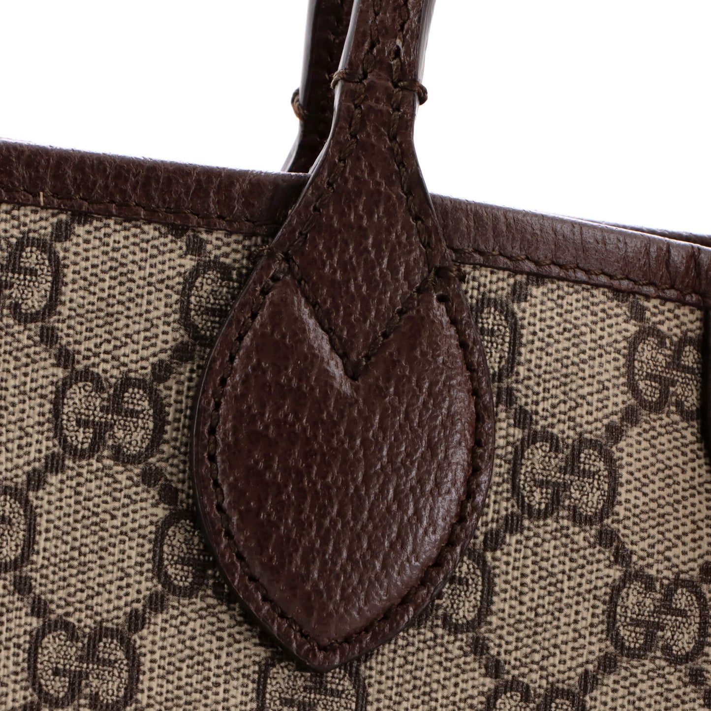 Gucci Ophidia Top Handle Shopping Tote in GG Coated Canvas and Leather, Medium