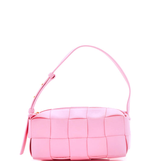 Bottega Veneta Brick Cassette Shoulder Bag Maxi Intrecciato Leather Small