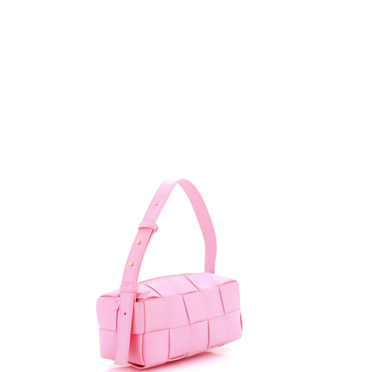 Bottega Veneta Brick Cassette Shoulder Bag Maxi Intrecciato Leather Small