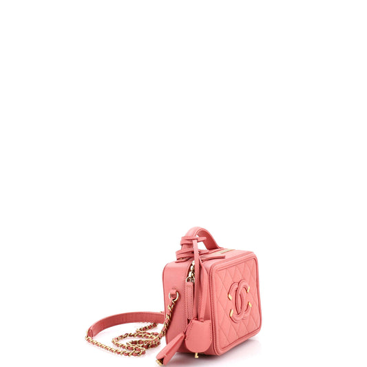 Chanel Filigree Quilted Caviar Small Vanity Case