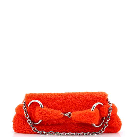 Gucci Horsebit Chain Shoulder Bag in Shearling, Medium