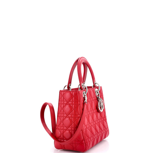 Christian Dior Lady Dior Cannage Quilted Lambskin Medium Bag