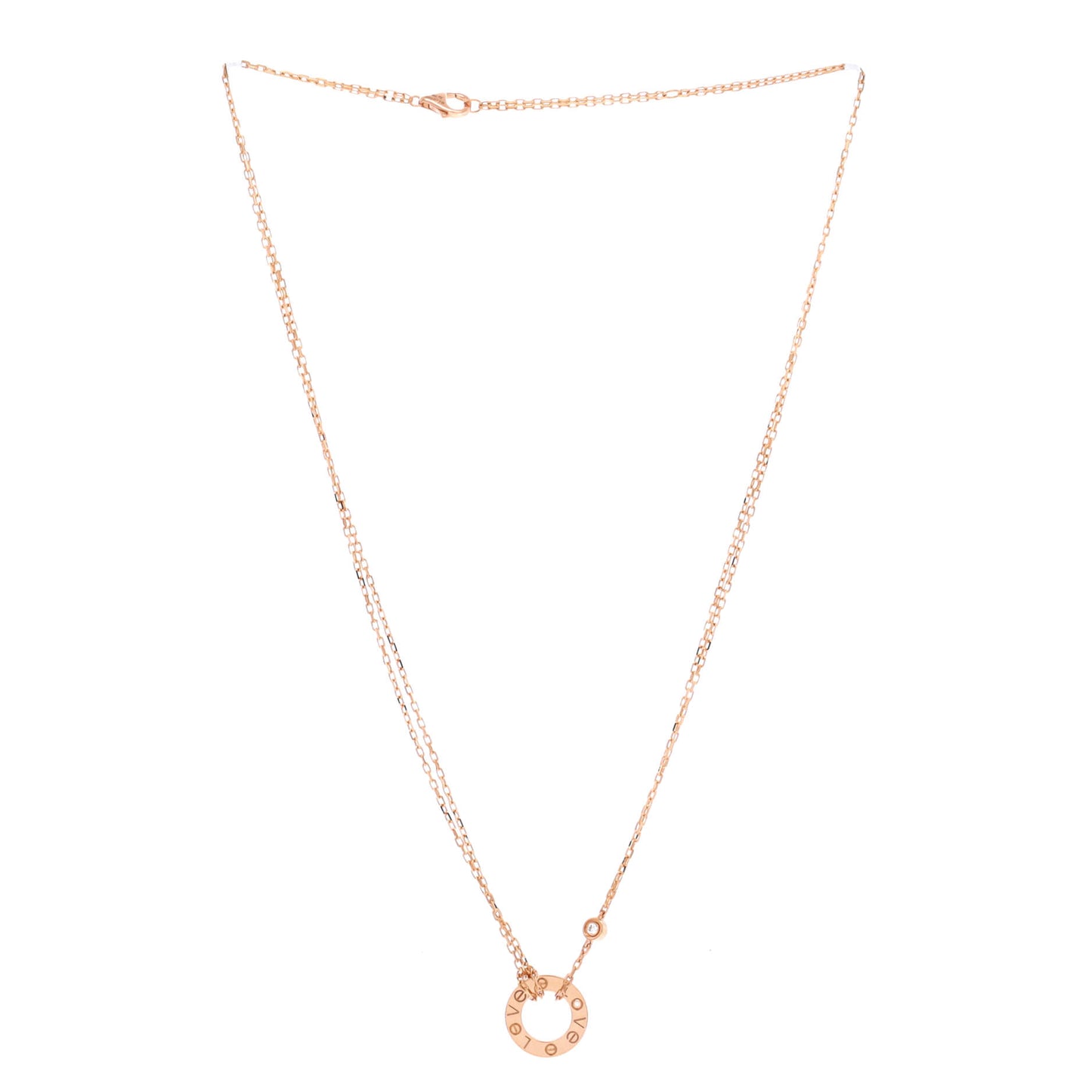 カルティエ 2ダイヤモンド ラブペンダントネックレス 18Kローズゴールド＆ダイヤモンド