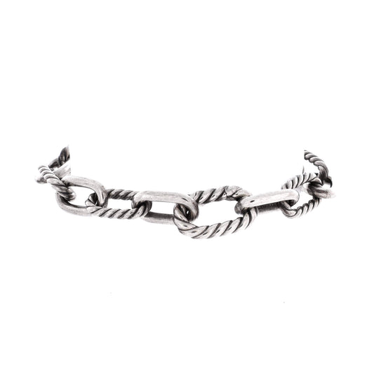 David Yurman Madison Chain Link Bracelet in 18K Yellow Gold and Sterling Silver, 8.5mm