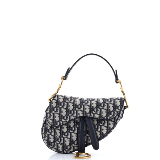 Christian Dior Saddle Handbag Oblique Canvas Mini