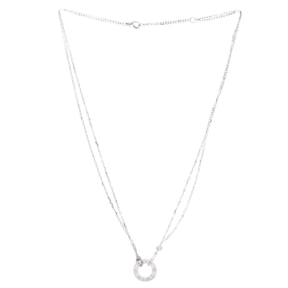 カルティエ 2ダイヤモンド ラブペンダントネックレス 18Kホワイトゴールド ダイヤモンド付き